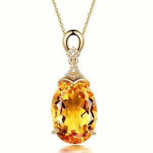 NEW - Elegant Golden Yellow Pendant Necklace